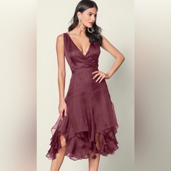 Venus cranberry party dress. Never worn. Bought for an event that was cancelled. - Picture 1 of 13